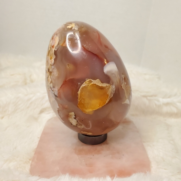 Large Sakura Flower Agate Egg - Picture 3 of 14